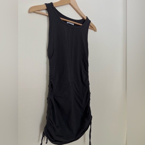Hollister Womens Mini Dress Small Boat Neck Ruched Bodycon Gray Casual Summer - Picture 7 of 12